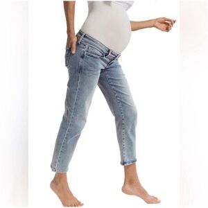 BLANQI Light Blue Cropped Maternity Jeans
